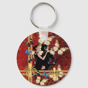 Porte-clés Romantic dancers et butterflies