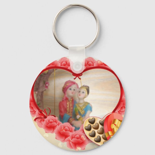 Porte-clés Romantique Amour Coeur Art Imprimer (Recto)