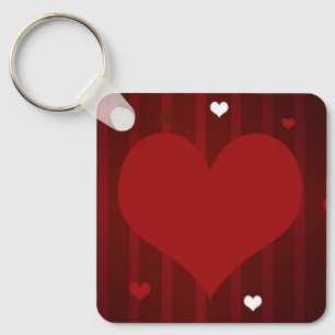 Porte-clés Romantique Rouge et blanc Aimer moi Coeur Valentin