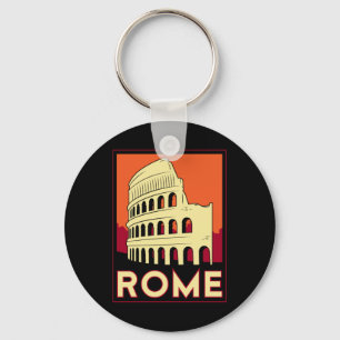 Porte-clés rome italie coliseum europe vintage voyage rétro
