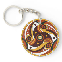Porte-clés rond en spirale solaire Trypillien