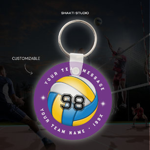 Porte-clés rond Équipe de sport de volley-ball vio