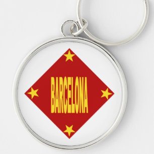 Porte-clés rond Premium Design BARCELONA Keychain