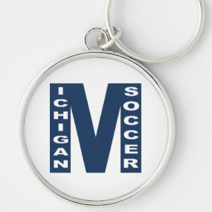 Porte clés rond Premium MICHIGAN SOCCER Keychain