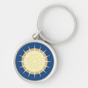 Porte-clés rond premium Vergina Sun
