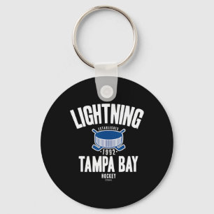 Porte-clés Rondelle de hockey Tampa Y Lightning noire officie