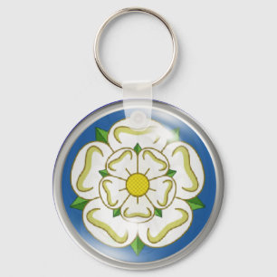 Porte-clés Rose blanc de drapeau de Yorkshire