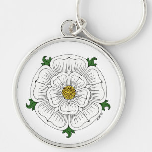 Porte-clés Rose blanche de York
