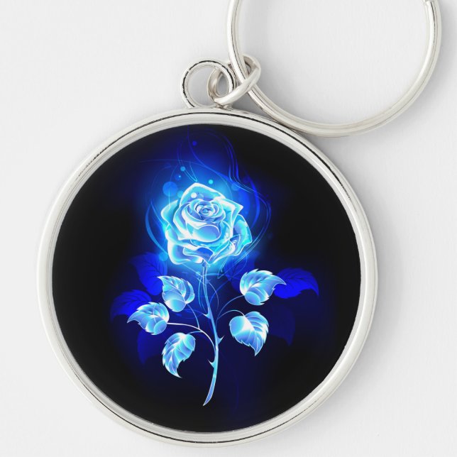Porte-clés Rose bleu brûlant (Devant)