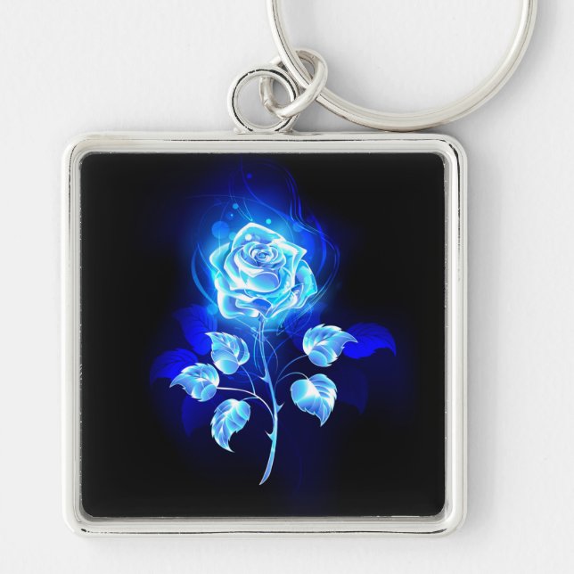 Porte-clés Rose bleu brûlant (Devant)