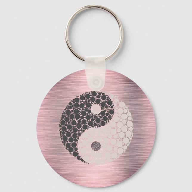 Porte-clés Rose Blush Yin Yang (Recto)