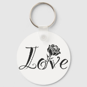 Porte-clés Rose d'amour