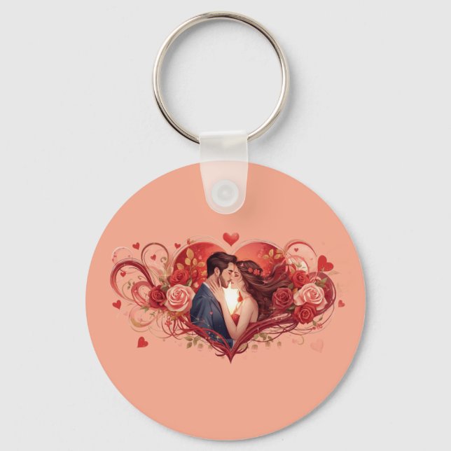 Porte-clés Rose d'Amour Éternel (Recto)