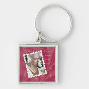 Porte-clés Rose en mémoire du Porte - clé photo