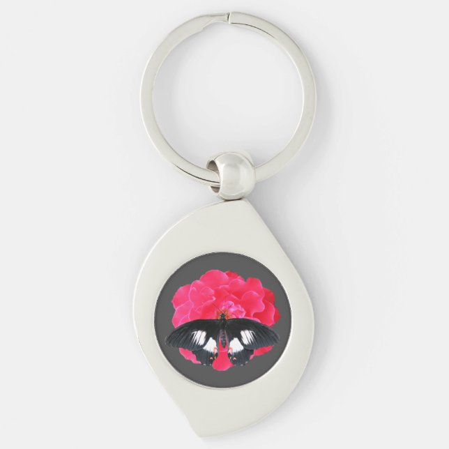 Porte-clés Rose et Swallowtail (Devant)