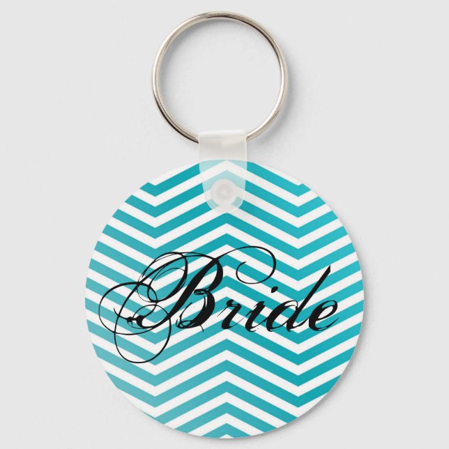 Porte-clés Rose géométrique Porte - clé de mariée Chevron Tur (Recto)