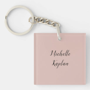 Porte-clés Rose Gold Modern Professional Nom exclusif