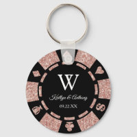 Rose Gold Poker Chip Casino Mariage Party Favorise