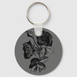 Porte-clés Rose gothique noire antique