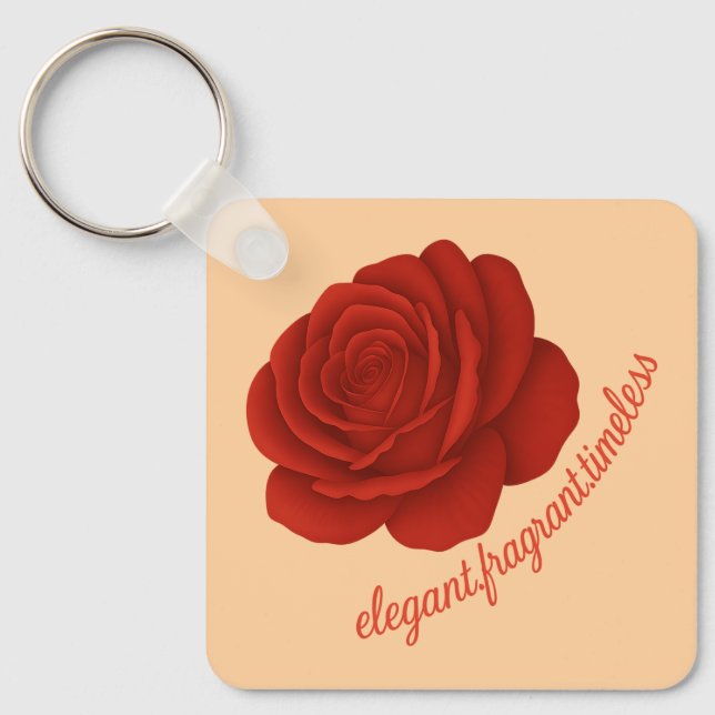 Porte-clés Rose Keychain with Your Name (Recto)