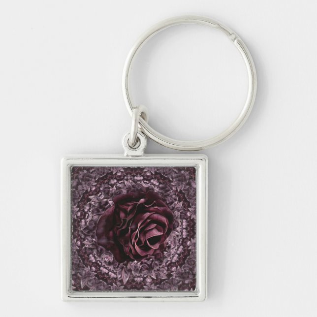 Porte-clés Rose Mandala (Devant)