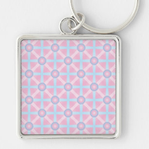 Porte-clés Rose mignon, violet et bleu clair Motif
