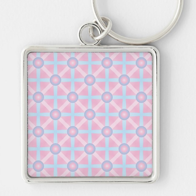 Porte-clés Rose mignon, violet et bleu clair Motif (Devant)