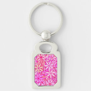 Porte-clés rose, pêche, orchidée et fleurs de corail