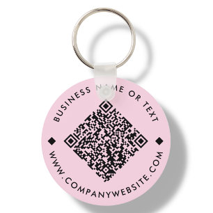Porte-clés Rose   Porte - clé de code QR personnalisé profess