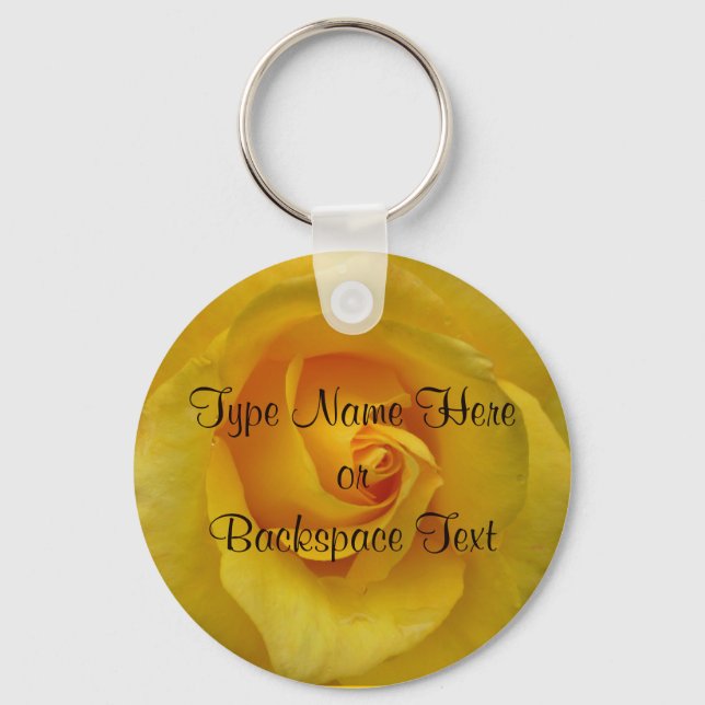 Porte-clés Rose Porte - clés Personnalisé Rose Jaune Porte -  (Recto)