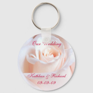 Porte-clés rose romantique de mariage