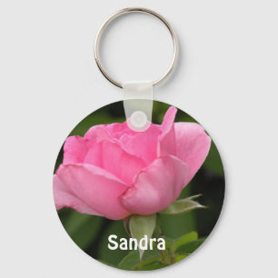 Porte-clés Rose rose Ajouter votre nom Porte - clé