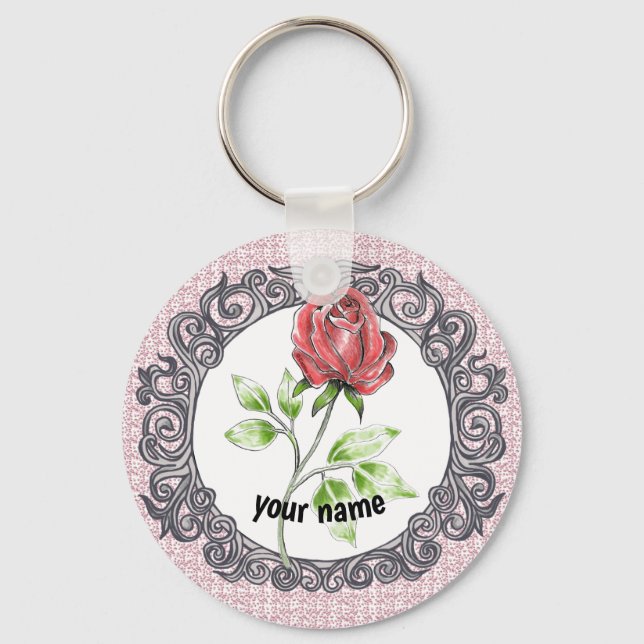 Porte-clés Rose rouge   (Recto)