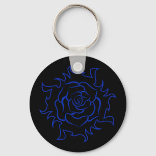 Porte-clés Rose Tribal En Porte - clé noir et bleu