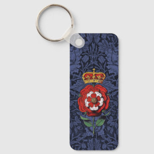 Porte-clés Rose Tudor rouge et blanc