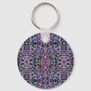 Porte-clés Rose violet géométrique