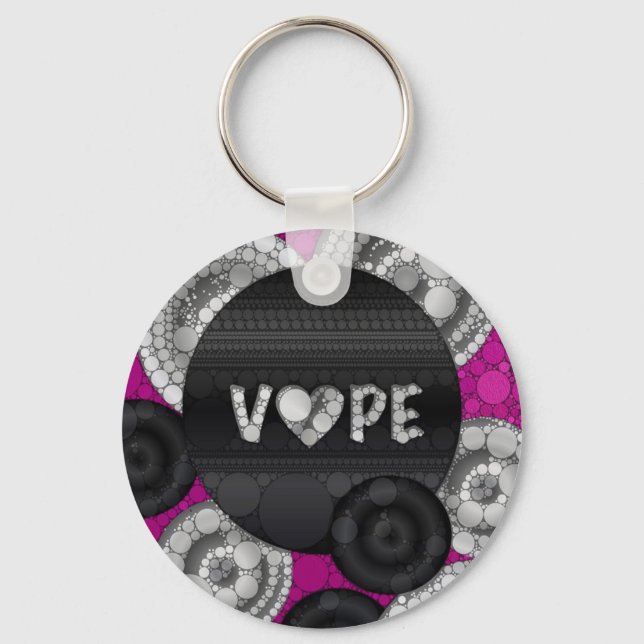 Porte-clés Rose violet noir 3D Vape Coeur (Recto)