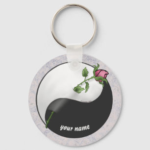Porte-clés Rose Yin Yang Mariage porte - clé