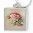 Roses blanches et roses vintages peintes à la main