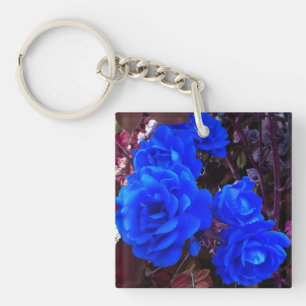 Porte-clés Roses bleu électrique