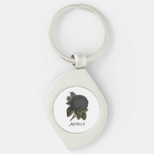 Porte-clés Roses noires gothiques vintage