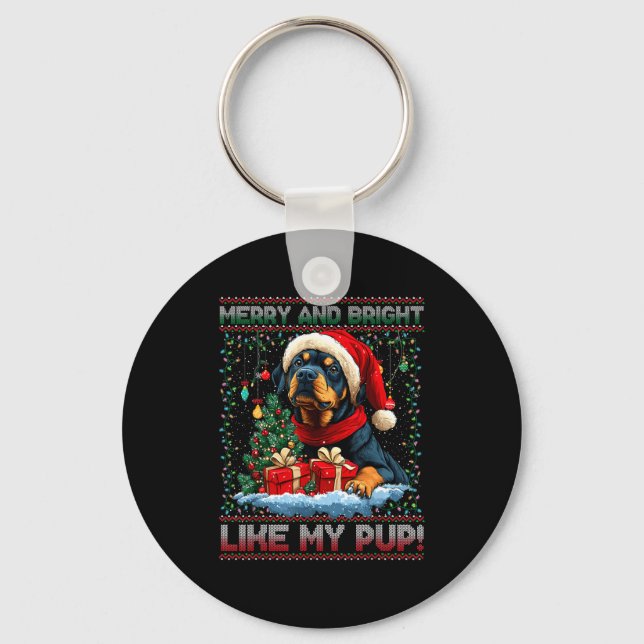 Porte-clés Rottweiler Christmas Tree Decorations Dog Lover Xm (Recto)