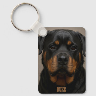 Porte-clés Rottweiler Photo Personnalisé Nom