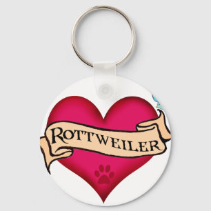 Porte-clés Rottweiler Tattoo Heart