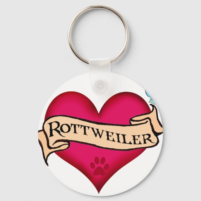 Porte-clés Rottweiler Tattoo Heart (Recto)