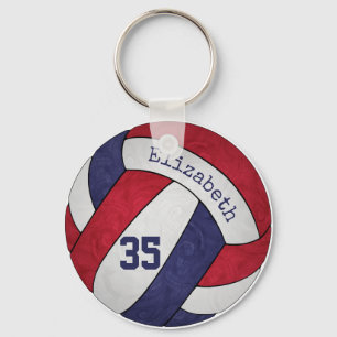 Porte-clés rouge blanc bleu volleyball porte - clé w nom