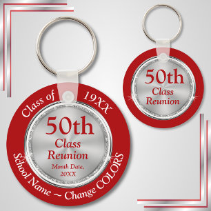Porte-clés Rouge, Blanc, Coutume Argent, Souvenirs Réunion Cl