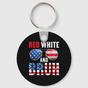 Porte-clés Rouge Blanc Et Bruh 4 juillet Garçons Ado patrioti