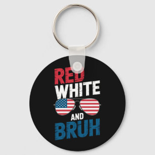 Porte-clés Rouge Blanc Et Frère Patriotique Drapeau Usa Sungl
