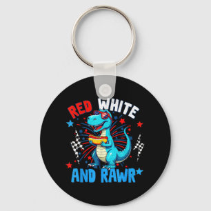 Porte-clés Rouge Blanc Et Rawr Dinosaure T Rex Patriotique 4
